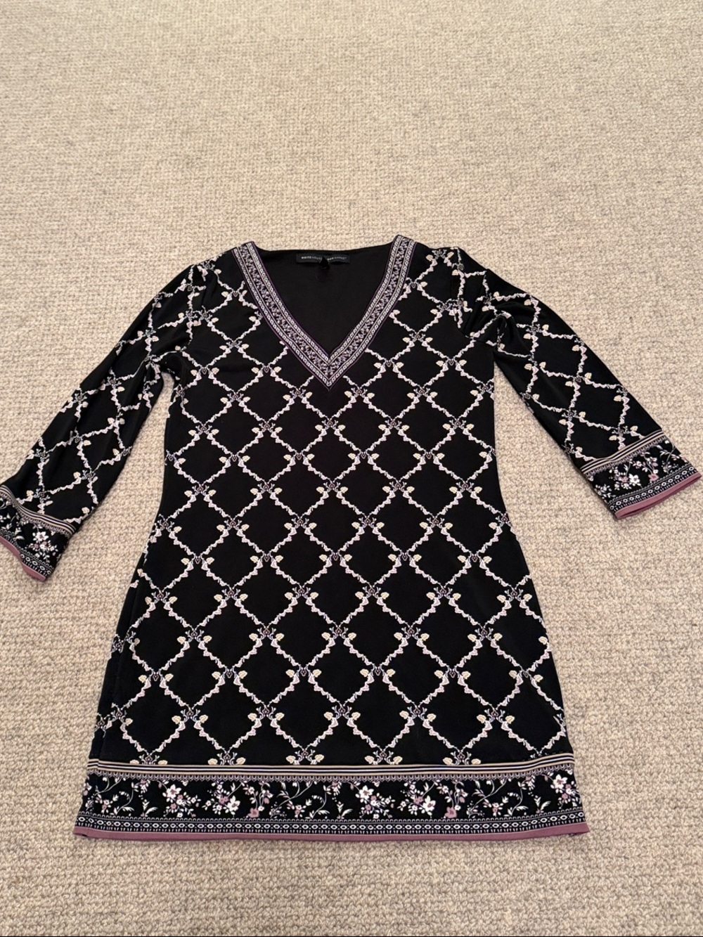 White House Black Market Black V-Neck Tunic